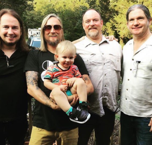 Here are my favorite guys! From the left my #dad #RoyOrbisonJr, holding me #RoyOrbison3 is my uncle #AlexOrbison, our dear friend #JohnCarterCash and my uncle #WesleyOrbison. 